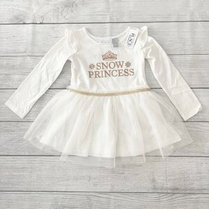 NWT Children’s Place Glitter Snow Princess Tulle Skirted Dress